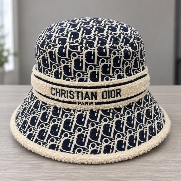 None Tops - Dior Jacquard Logo Band Bucket Hat